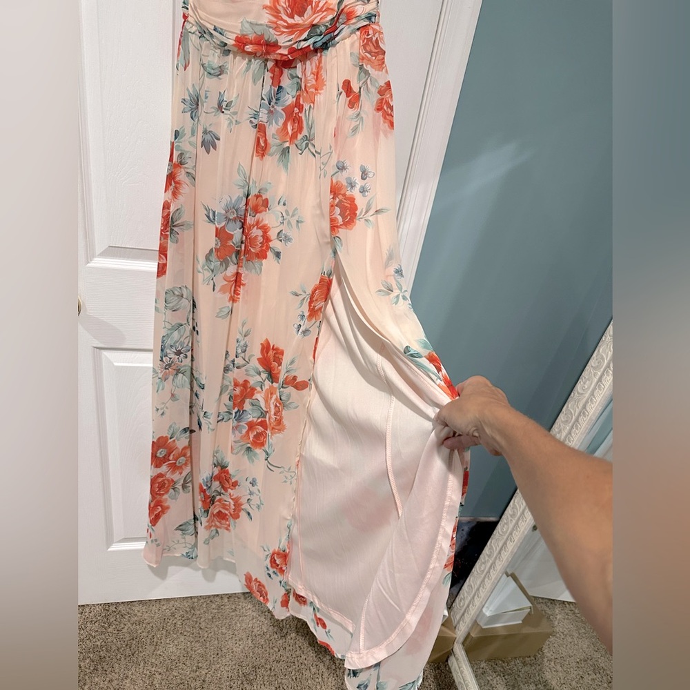 Lulu dress. Worn once. Small. High slit. Very flowy.